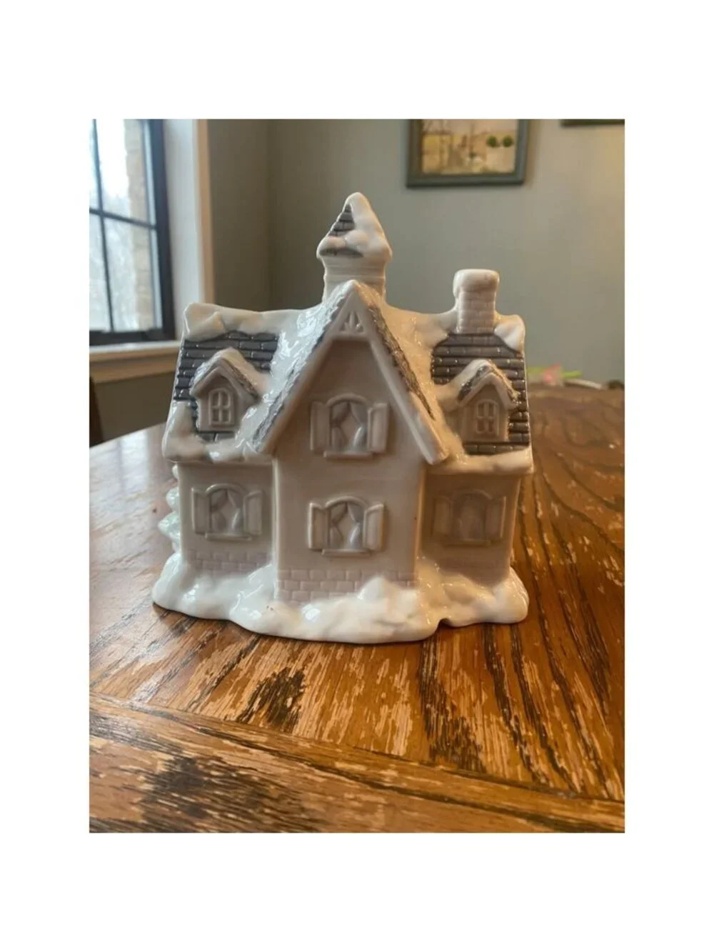 Vintage 1980's George Good Porcelain Lighted House Winter Christmas Night Lite